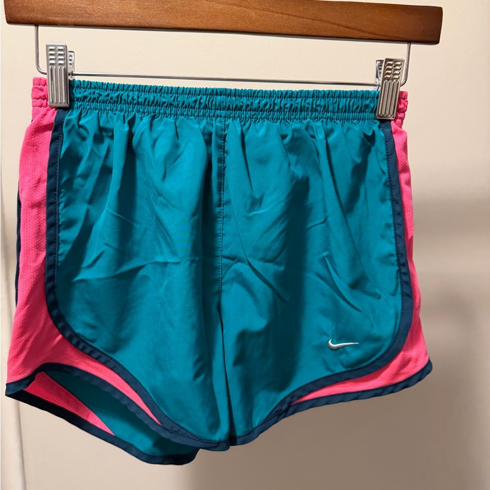 Nike Women's Athletic Shorts in Teal and Pink
